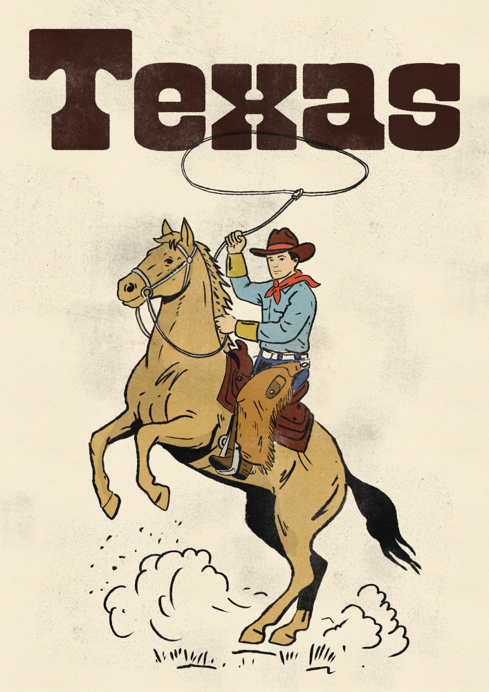 Rearing Texas Cowboy by Nicholas — canvas wall art