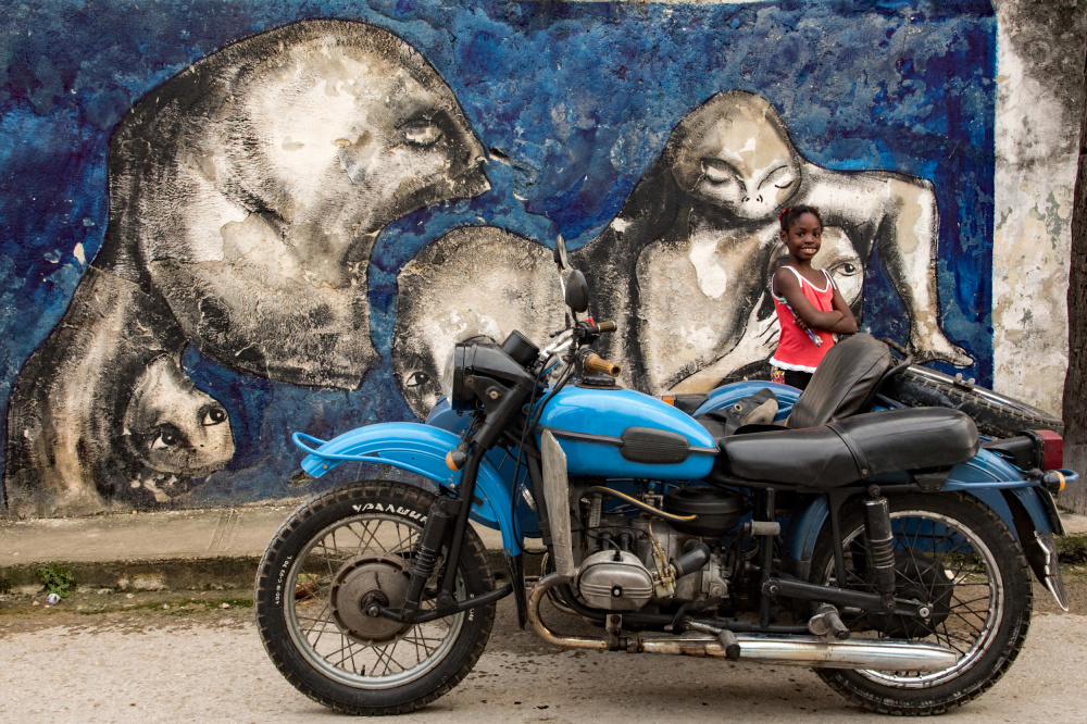 Smiling Girl Urban Mural by Barbara Nussel — canvas wall art