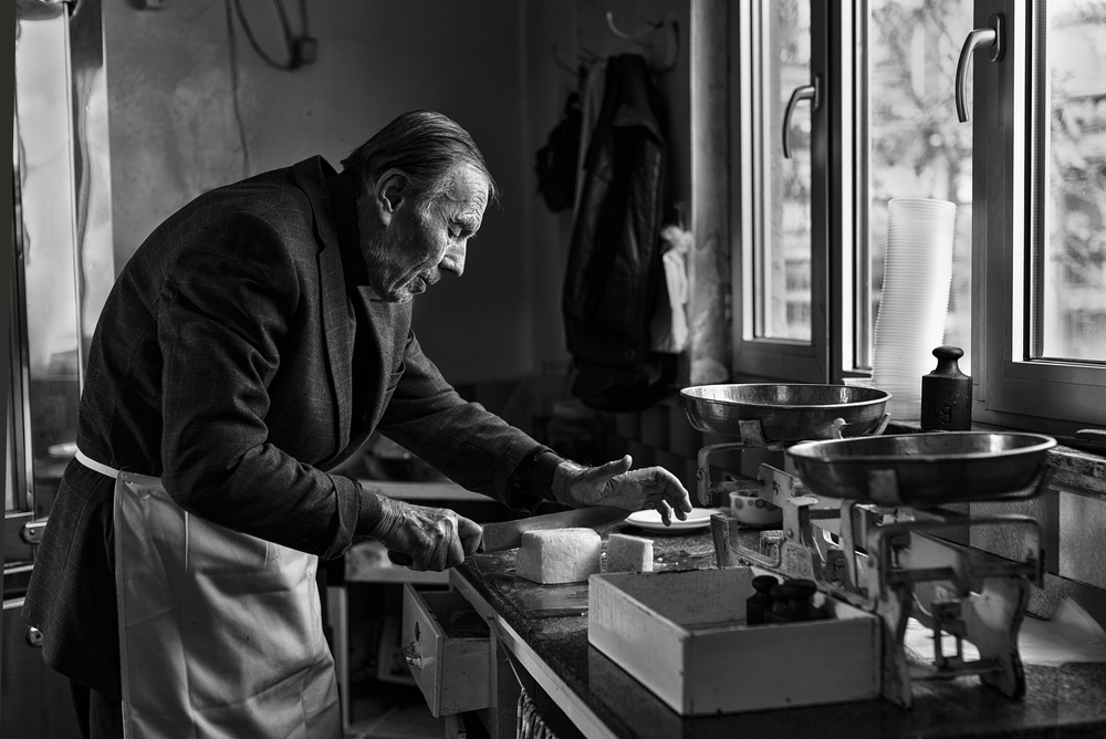 Old Man's Kitchen Craft by Yasemin Bakan — canvas wall art