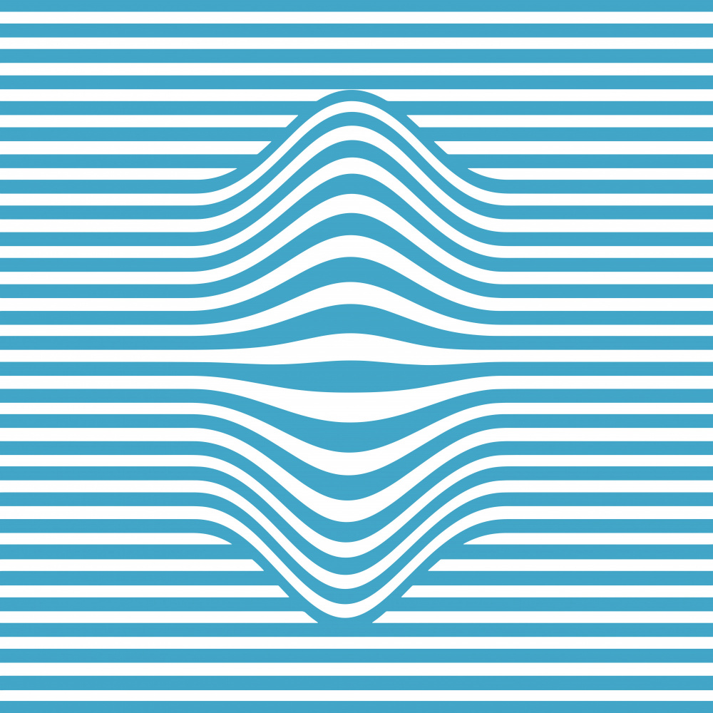 Wavy Blue Optical Illusion by Carlos Perez Del Moro — canvas wall art