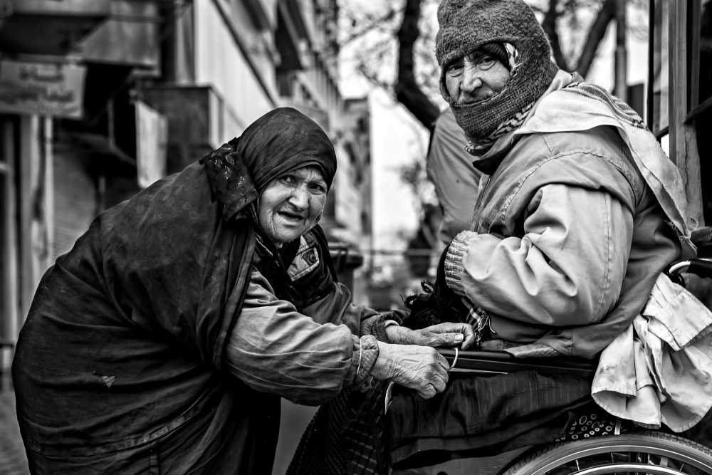 Elderly Women Street Bond by Mohammadreza Momeni — canvas wall art