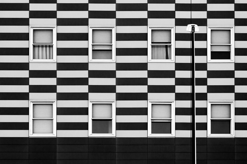 Black White Patterned Facade by TONY GORAN — canvas wall art
