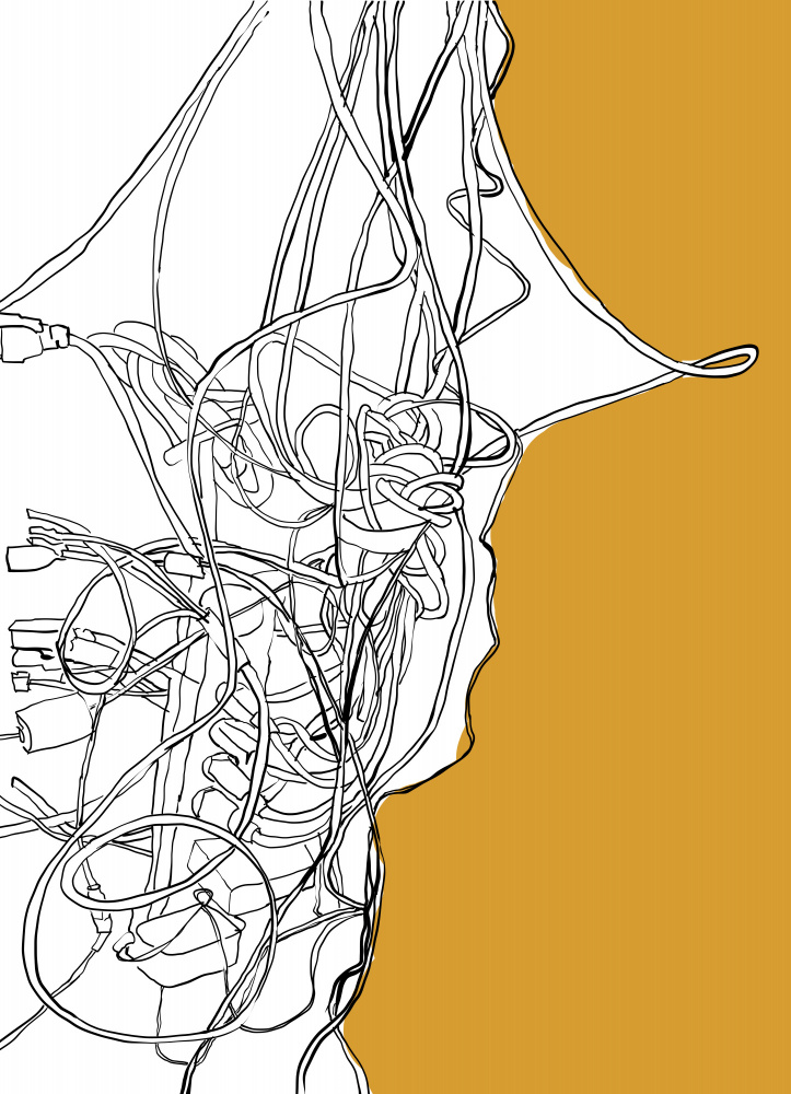 Tangled Digital Mind by XHOZUCAN — canvas wall art