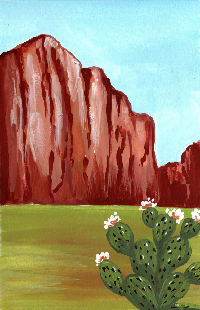 Southwest Cactus Bloom by Jasmine Goodwin — canvas wall art