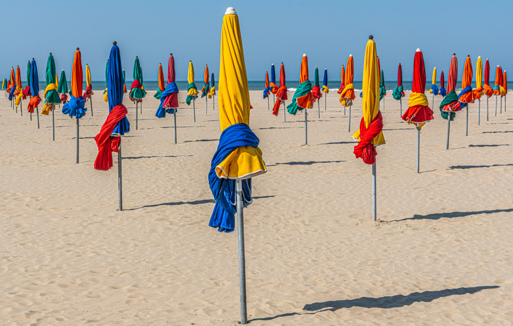 Colorful Beach Umbrellas by Holger Schmidtke — canvas wall art