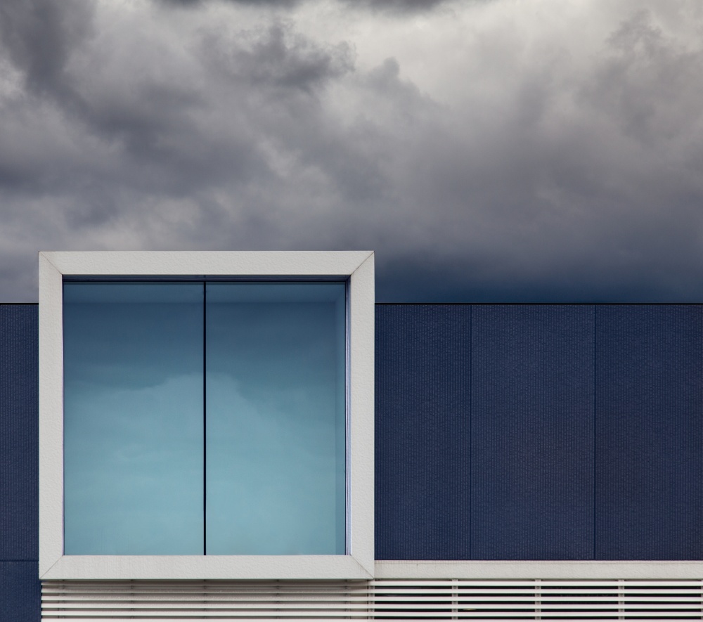 Blue Window Dark Clouds by Harry Verschelden — canvas wall art