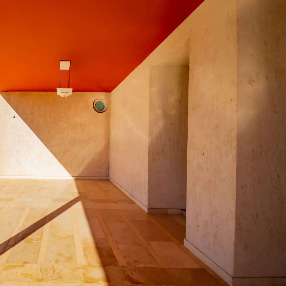 Orange Ceiling Interior by Joshua Raif — canvas wall art