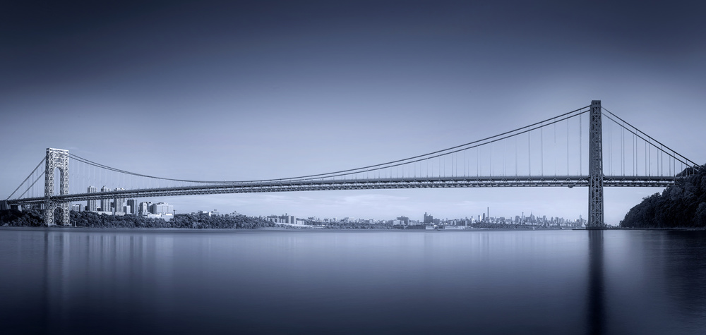 Blue Bridge Serenity by menghuailin — canvas wall art