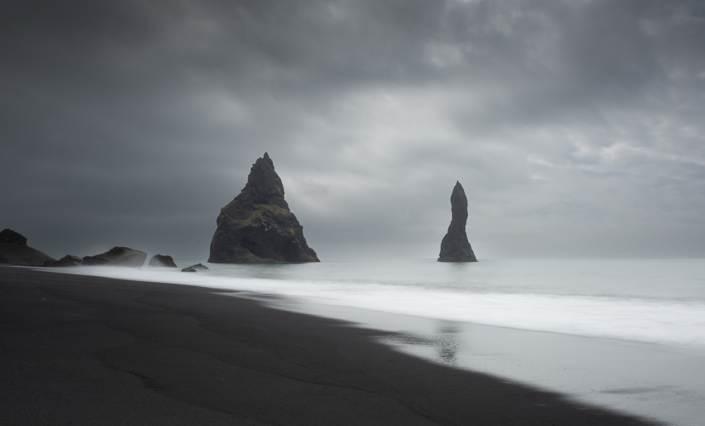 Mystical Black Beach Rocks by Andrea Auf dem Brinke — canvas wall art