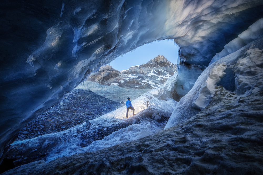 Ice Cave Explorer by Clara Gamito — canvas wall art