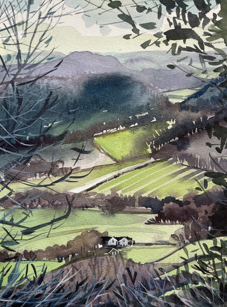 Sunlit Countryside Valley by Luisa Millicent — canvas wall art
