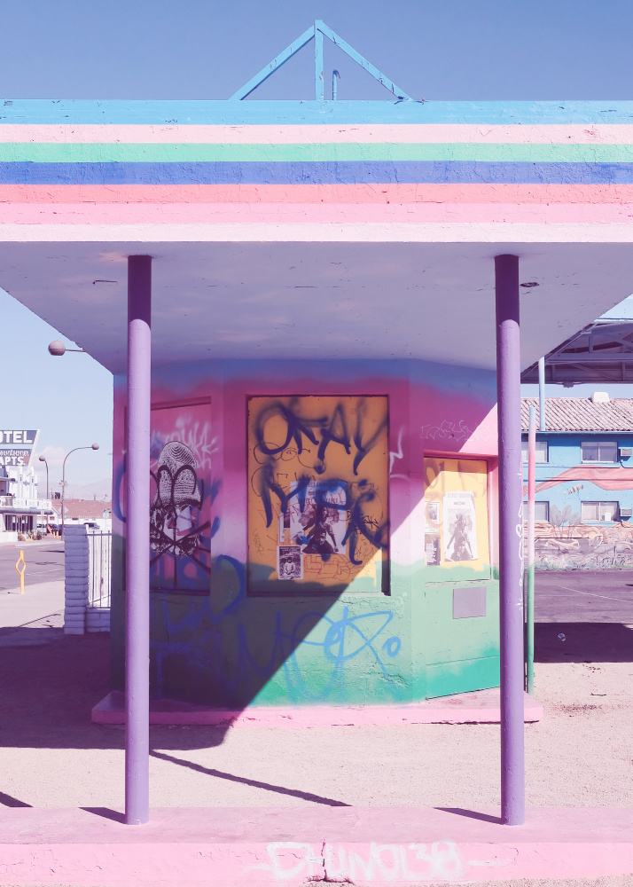 Vibrant Desert Gas Station by Old Artists Studio III — canvas wall art