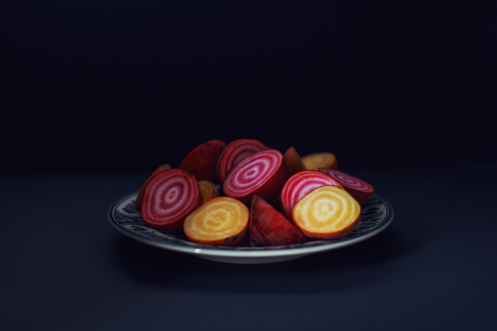 Vibrant Striped Beets by Masha Bakker Matijevic — canvas wall art