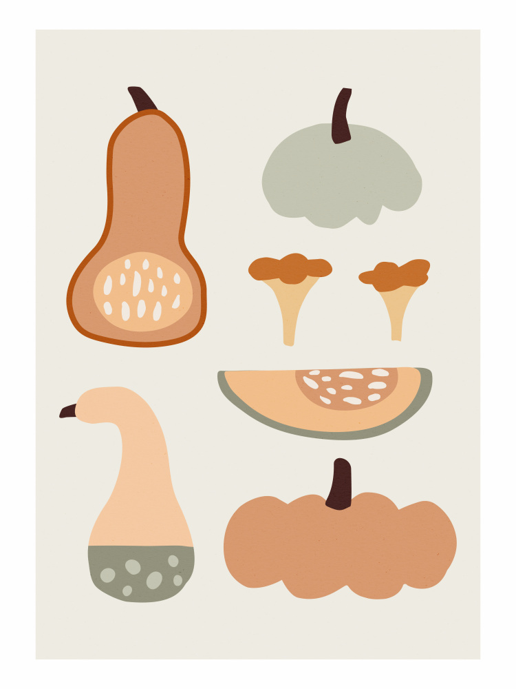 Autumn Harvest Shapes by Treechild — canvas wall art