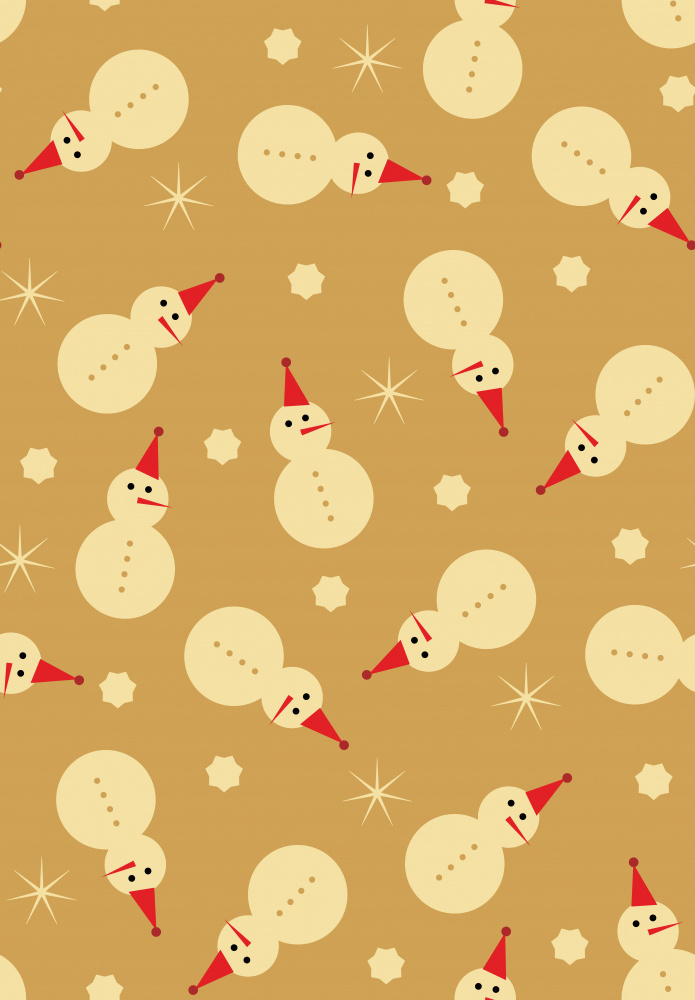 Christmas Snowmen Pattern by Irene Demetri — canvas wall art