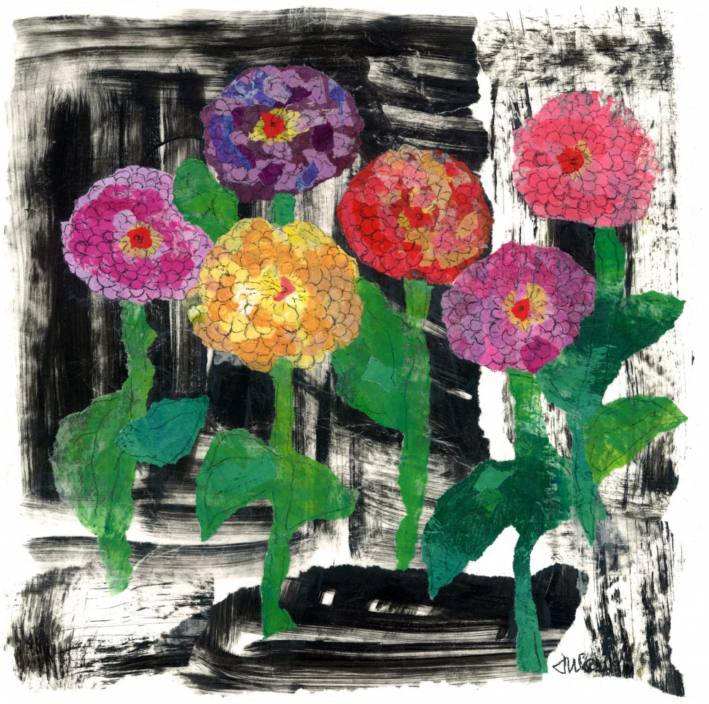 Vibrant Floral Collage by Jules Gissler — canvas wall art