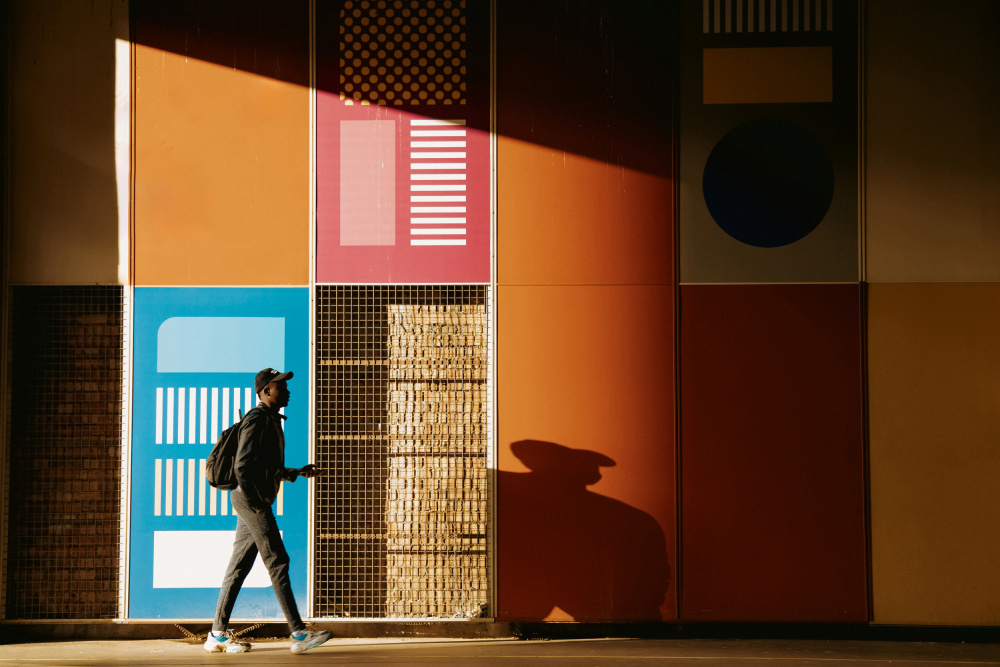 Vibrant Wall Stroll by Ayse  Yorgancilar — canvas wall art