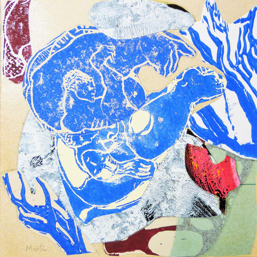 Blue Abstract Figures by Pascal Marlin — canvas wall art