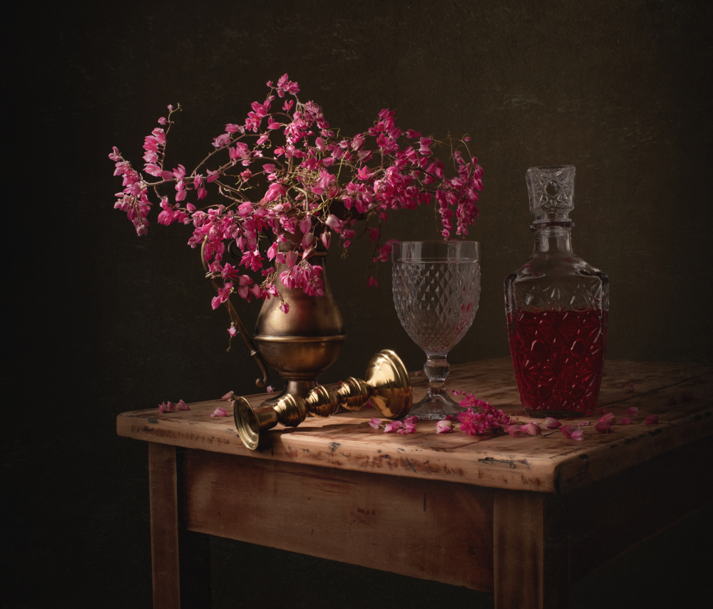 Elegant Pink Still Life by Margareth Perfoncio — canvas wall art