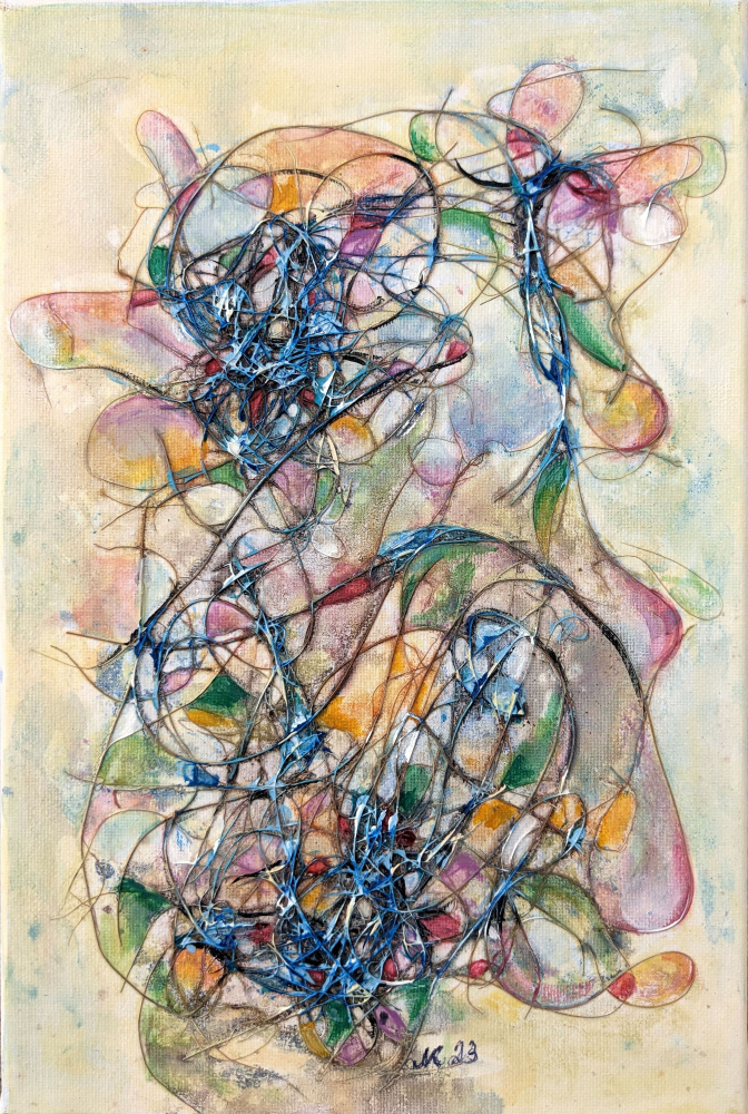 Colorful Tangled Forms by Lena Kolambet — canvas wall art