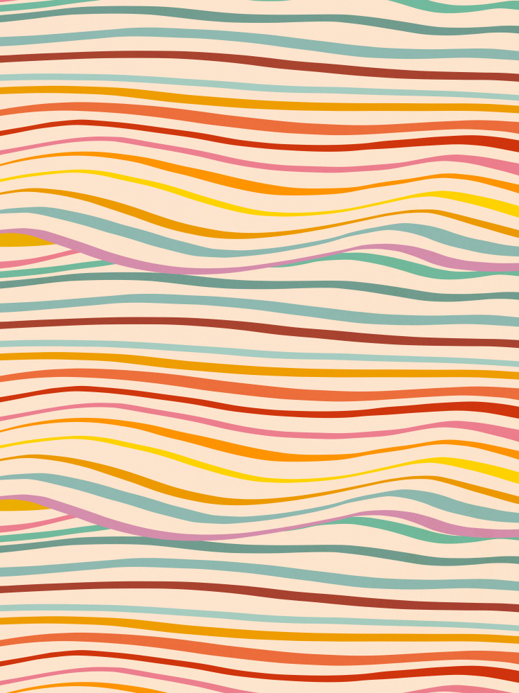 Colorful Wave Pattern by Dominique Vari — canvas wall art