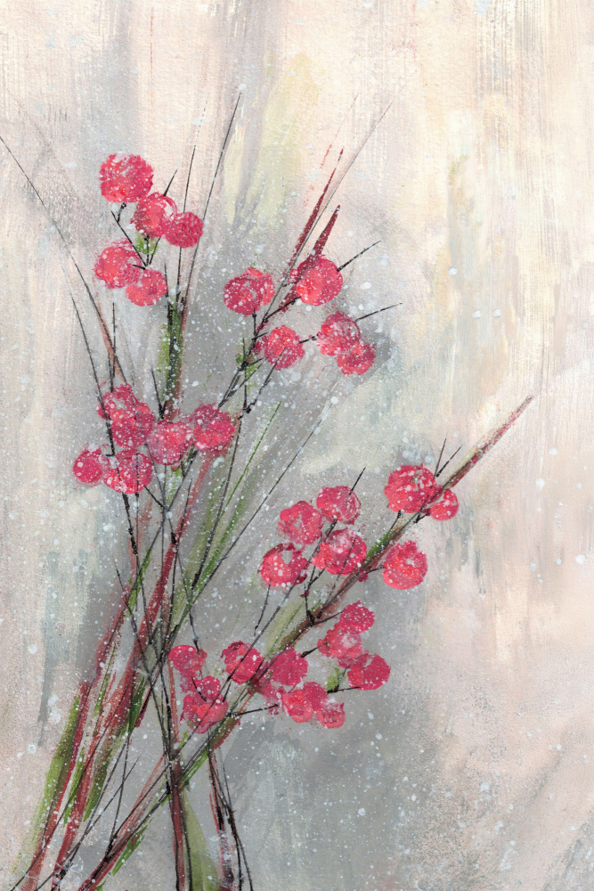 Snowy Red Berries by Lori Ann Folz — canvas wall art