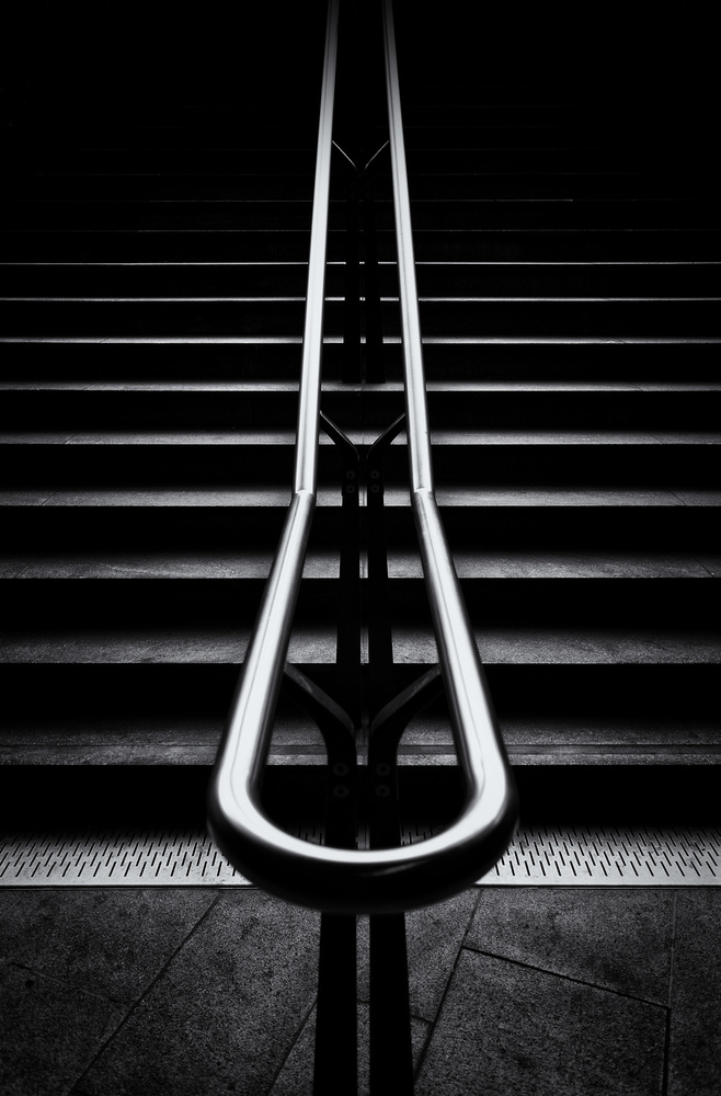 Sleek Stairway Geometry by Rolf Endermann — canvas wall art