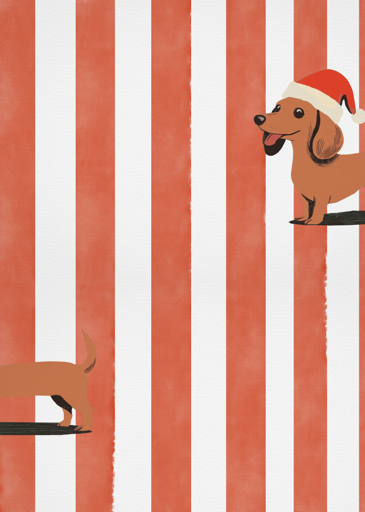 Christmas Dachshund Duo by Old Artists Studio — canvas wall art