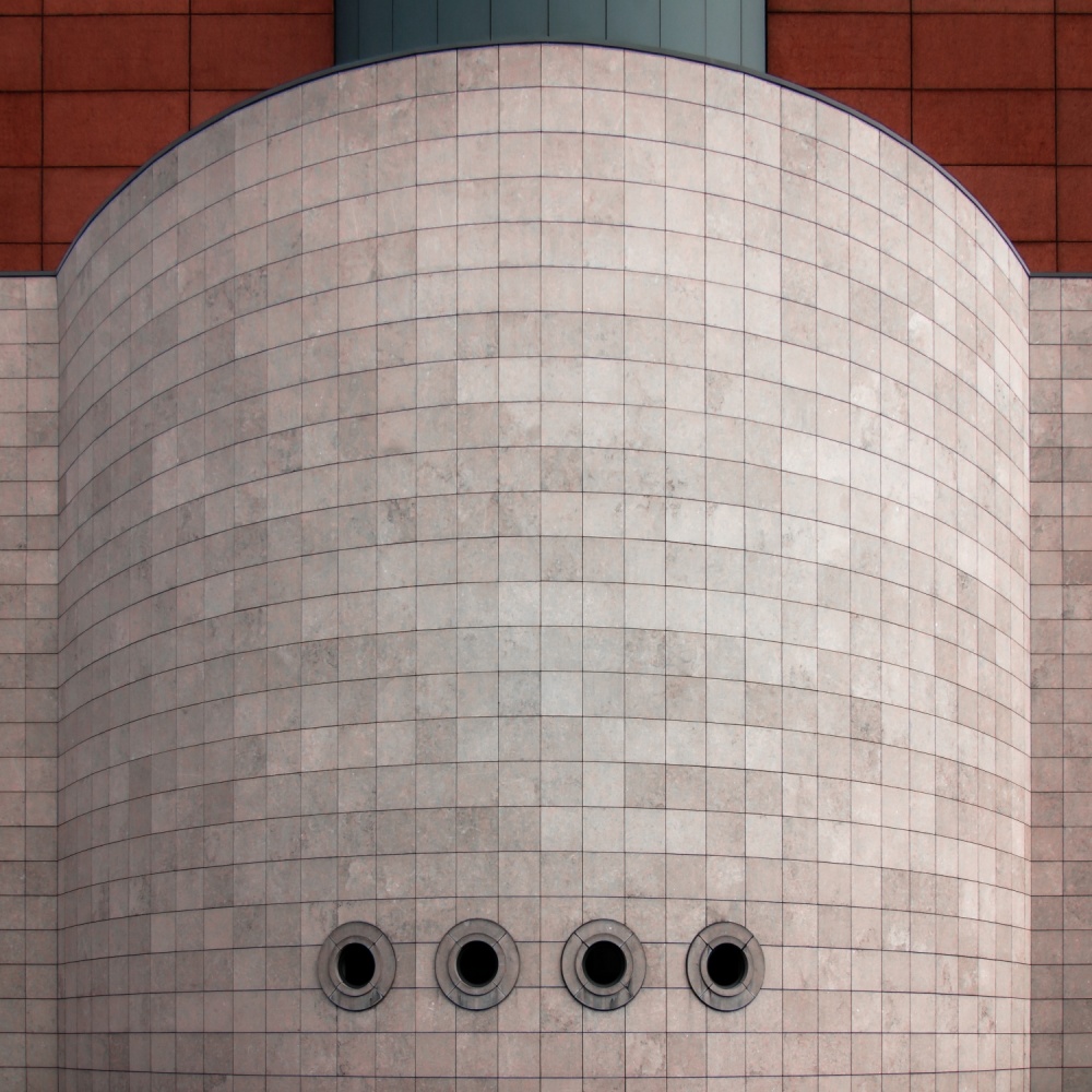 Curved Tiled Facade by Gilbert Claes — canvas wall art