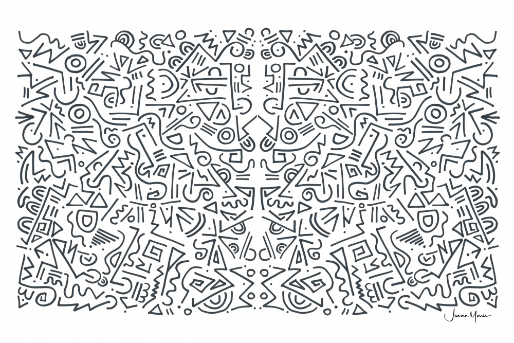 Abstract Geometric Doodle by Jemma Morris — canvas wall art