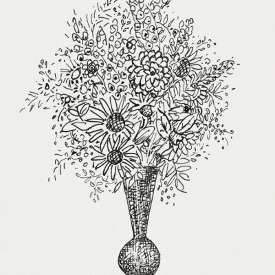 Flower Vase (ca. 1891–1941) Drawing In High Resolution By Leo Gestel.