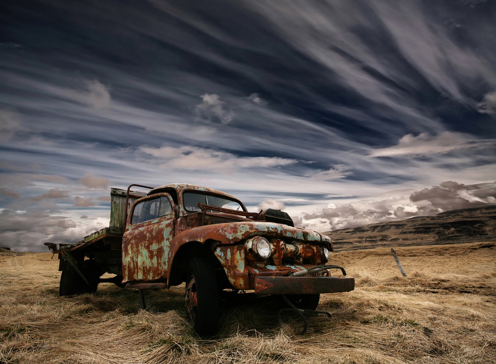Weathered Truck Open Sky by Þorsteinn H. Ingibergsson — canvas wall art