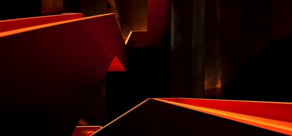 Glowing Geometric Path by Holger Schmidtke — canvas wall art