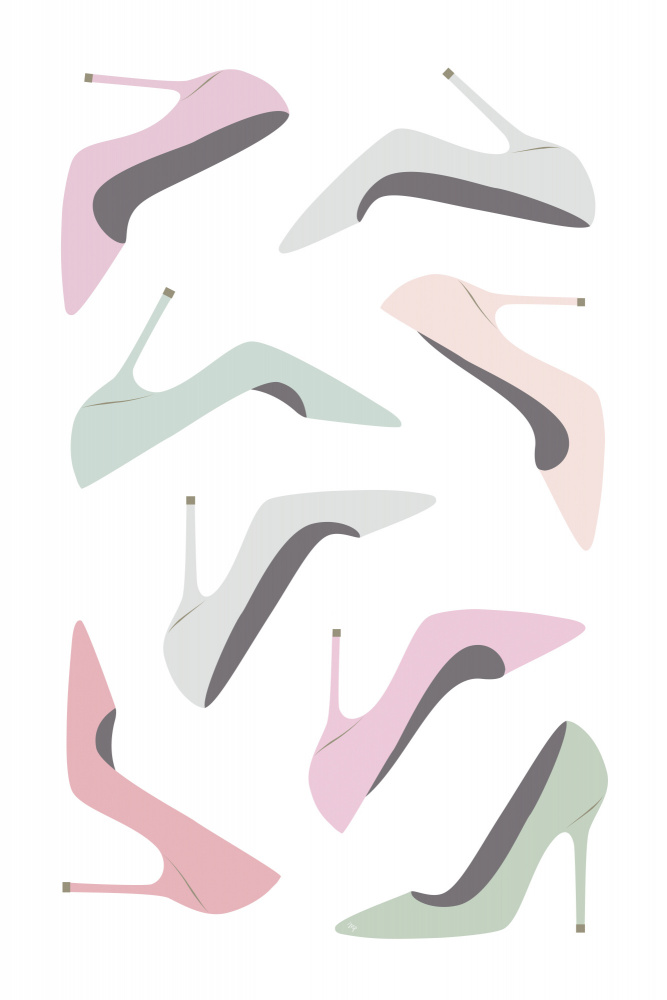 Pastel High Heels by Martina — canvas wall art