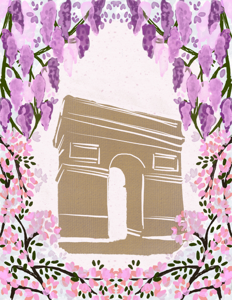 Parisian Floral Arch by Art by the Ocean — canvas wall art
