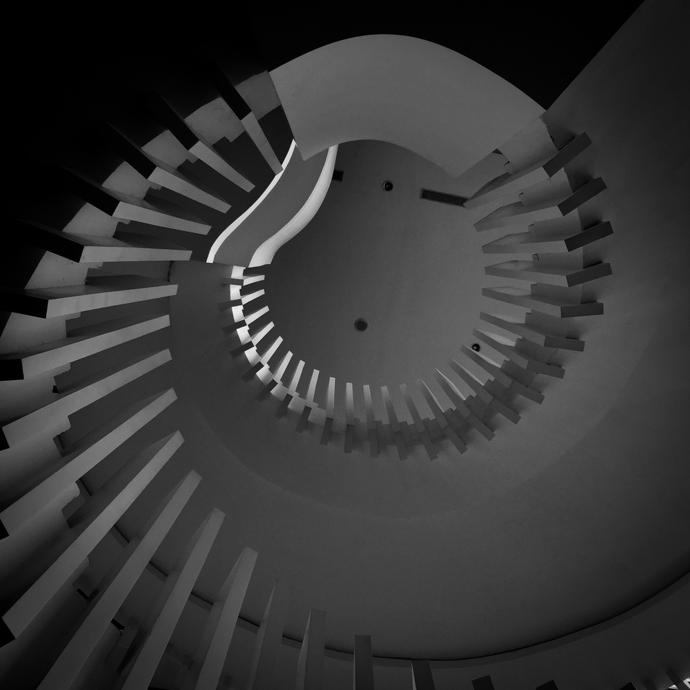 Elegant Spiral Staircase by bonifasius wahyu adi f — canvas wall art