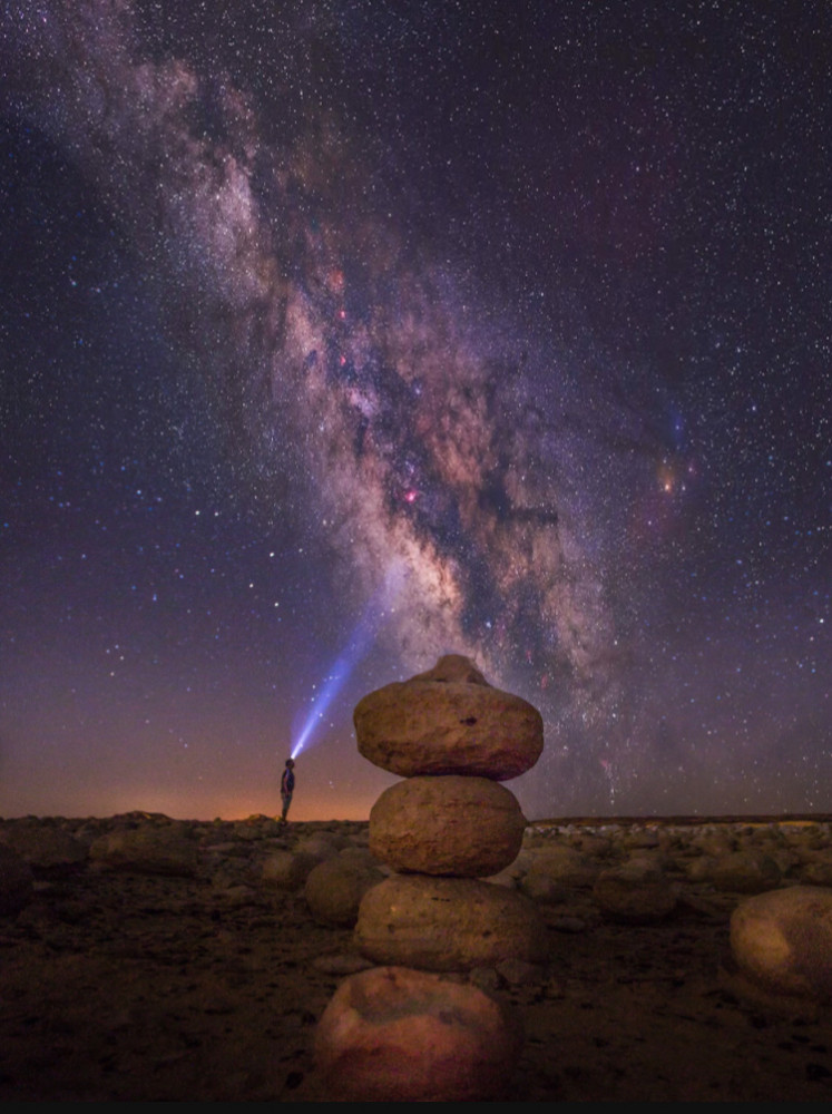 Milky Way Desert Night by Wisam Hassan — canvas wall art