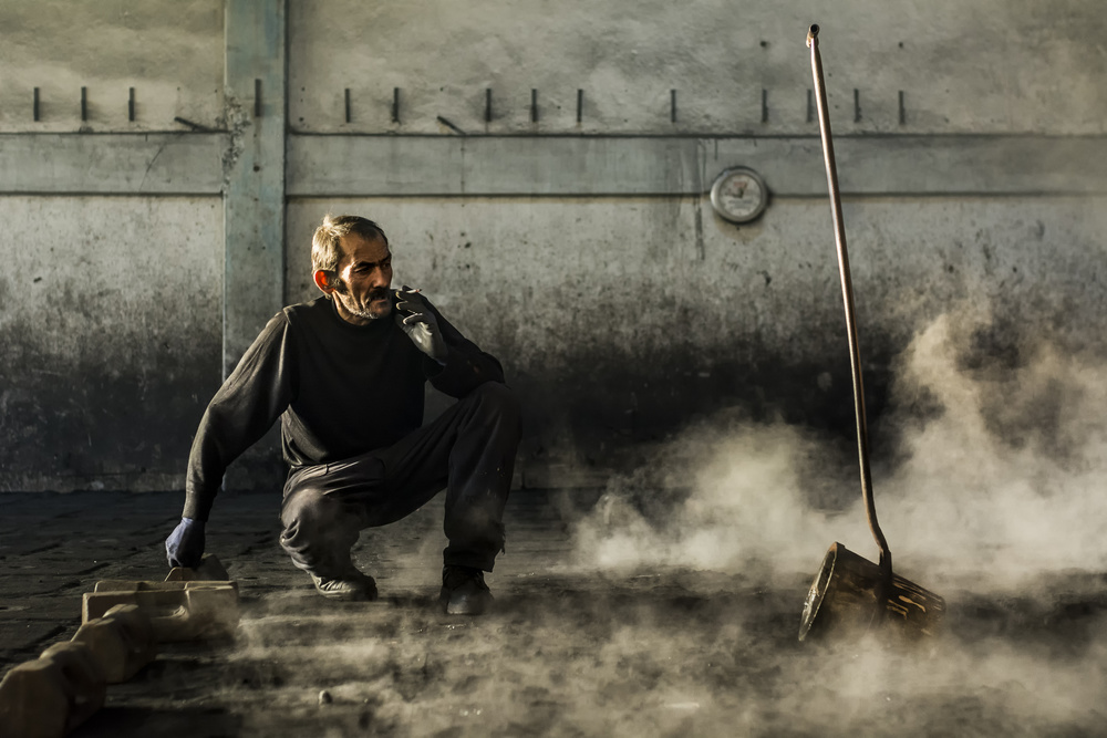 Industrial Worker's Haze by Yasemin Bakan — canvas wall art