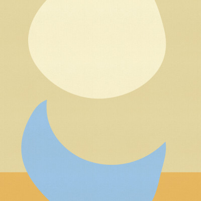 Stacked Ovals in Soft Yellow and Light Blue