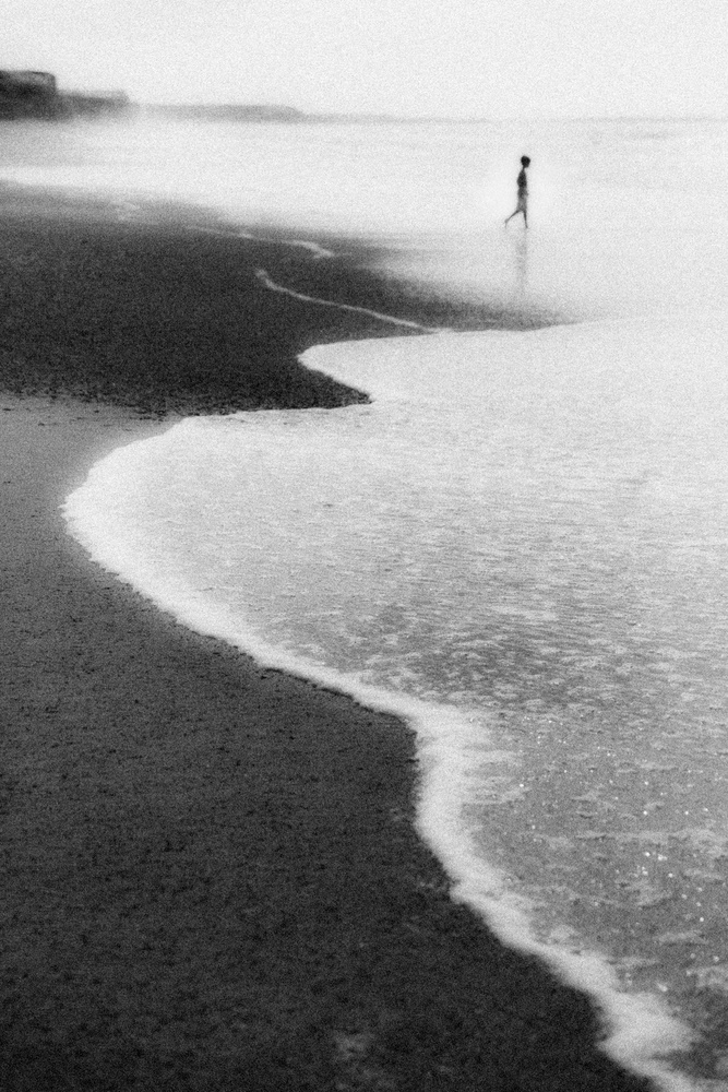 Solitary Shore Walk by Olavo Azevedo — canvas wall art