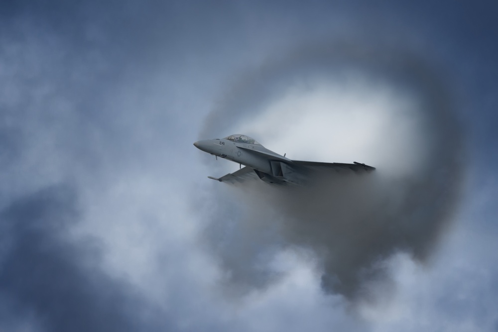 Fighter Jet Sonic Boom by Darek Siusta — canvas wall art