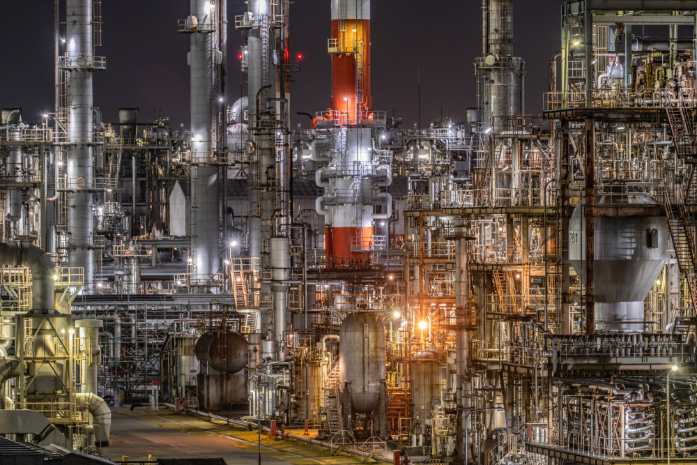 Industrial Nightscape by Kobayashi Tetsurou — canvas wall art