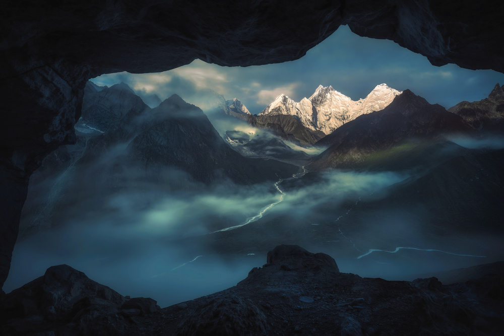Misty Mountain Cave View by Selions(陈磊) — canvas wall art