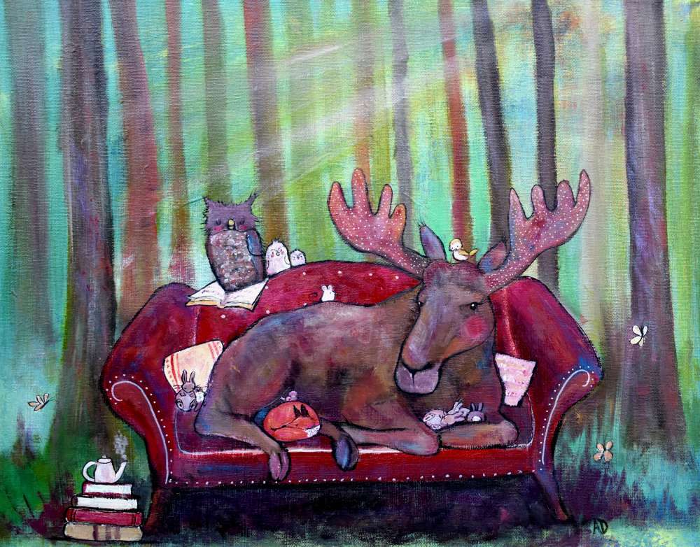 Cozy Forest Friends by Andrea Doss — canvas wall art