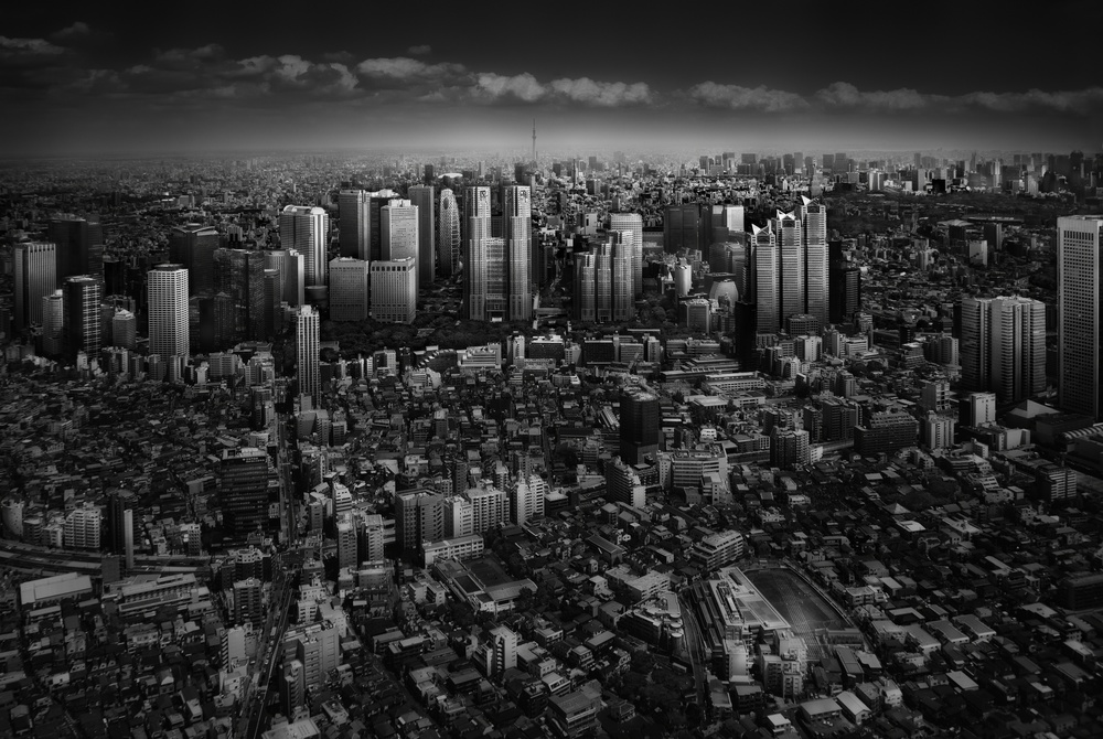 Tokyo Cityscape Above by Akira TAKAUE — canvas wall art