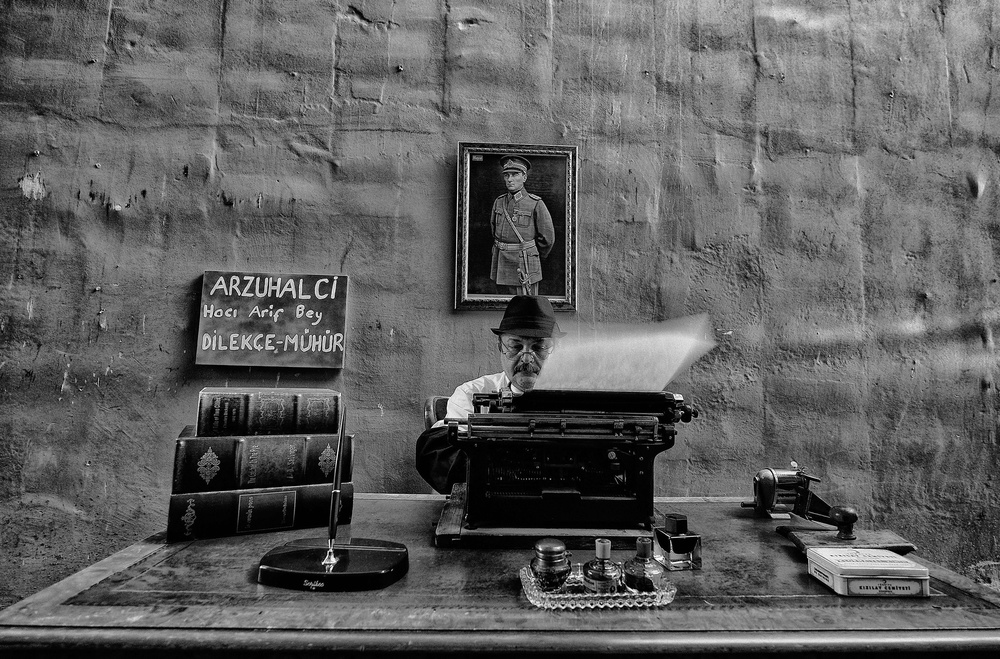 Old Typewriter Scribe by ihyabozkurt — canvas wall art