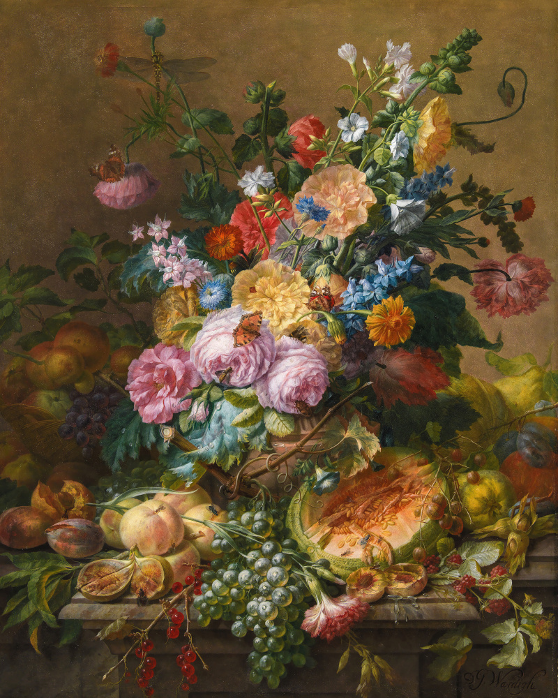 Flowers by Dominicus Gottfried Waerdigh — canvas wall art