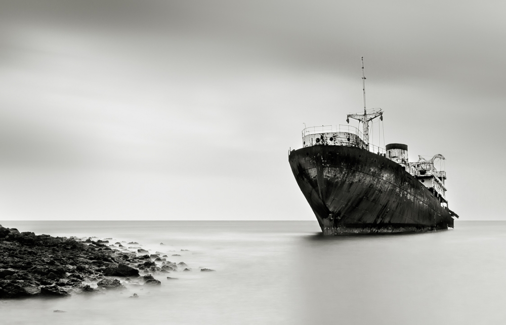 Abandoned Shipwreck Coast by Iñigo Barandiaran — canvas wall art