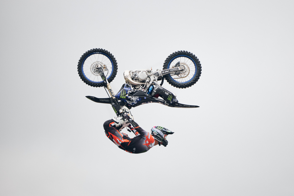 Motocross Backflip Action by Photographer — canvas wall art