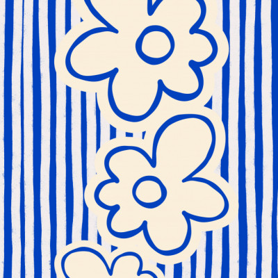 Blue Striped Flowers